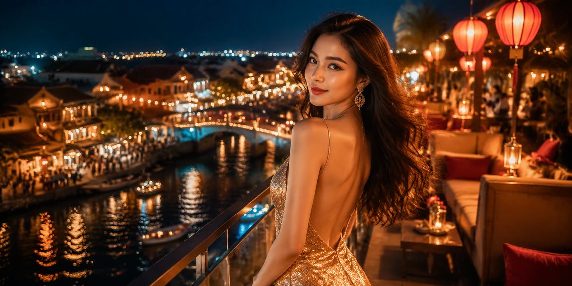 Sảnh casino sôi động về đêm tại khu phố cổ Hội An