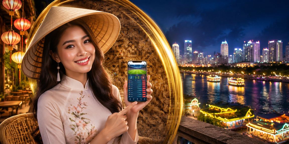 Người dùng tại vùng Mekong đội nón lá tham gia xổ số trực tuyến qua điện thoại