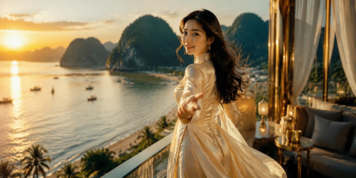 Người phụ nữ mặc áo dài tại Ninh Bình tham gia xổ số và cá cược trực tuyến